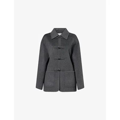 Rohe Frames Womens Pankou Brushed Wool Jacket Dark Grey Melange