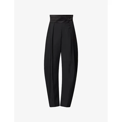 Rohe Frames Womens Puck Tailored Wool-blend Trousers Black