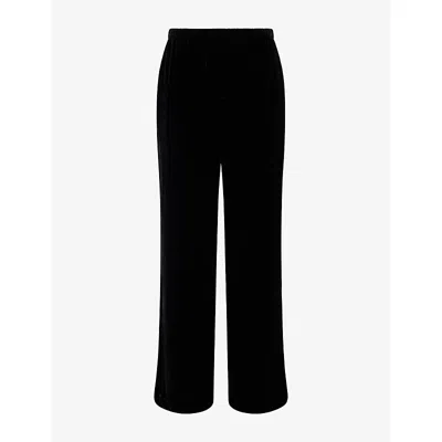 Rohe Frames Womens Relaxed Straight-leg Silk-velvet Trousers Black