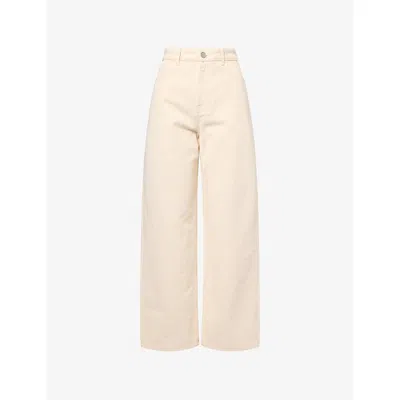 Rohe Frames Womens Ecru Baggy-fit Wide-leg Denim Jeans In Neutral