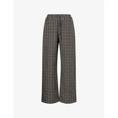 Rohe Frames Womens  Checked Cotton Trousers