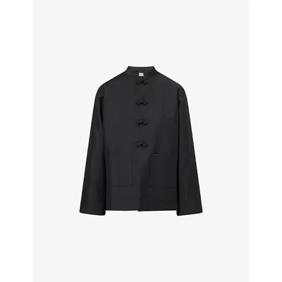Rohe Frames Womens Black Pankou Knotted Wool-blend Jacket