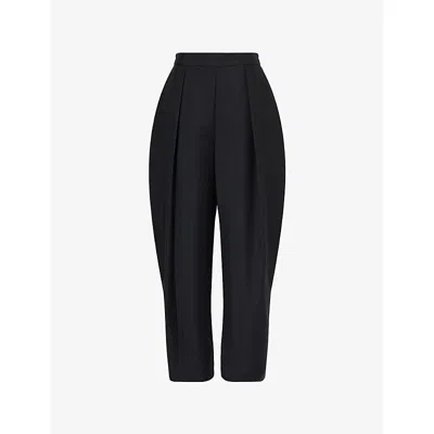 Rohe Frames Womens Black Puck Tailored Wool-blend Trousers