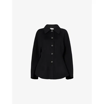 Rohe Frames Womens  Sculptural Wool-blend Jacket In Black