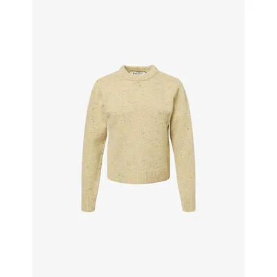 Rohe Frames Womens Round-neck Speckled Wool-blend Jumper Black