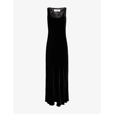 Rohe Frames Womens Scoop-neck Silk-velvet Maxi Dress Black
