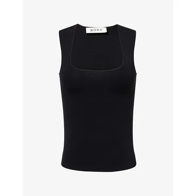Rohe Frames Womens Square-neck Bustier Knitted Top Black