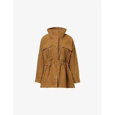 Rohe Frames Womens Stand-collar Suede Bomber Jacket Sage