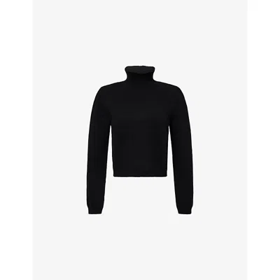 Rohe Frames Womens Statement Turtle-neck Wool And Cashmere-blend Jumper Black