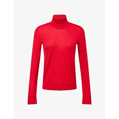 Rohe Frames Womens Turtleneck Wool-blend Jumper Red