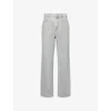 Rohe Frames Womens Washed Grey Regular-fit Straight-leg Denim Jeans In Gray