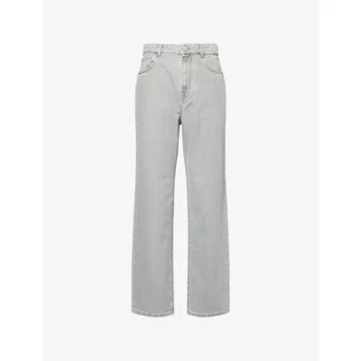 Rohe Frames Womens Washed Grey Regular-fit Straight-leg Denim Jeans In Gray