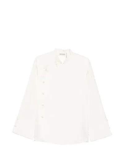 Rohe Frog-fastening Wide-cuff Blouse In White