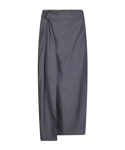 Rohe Front-slit Midi Skirt In Gray