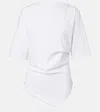 Rohe Asymmetrical White Organic Cotton Woven T-shirt In White