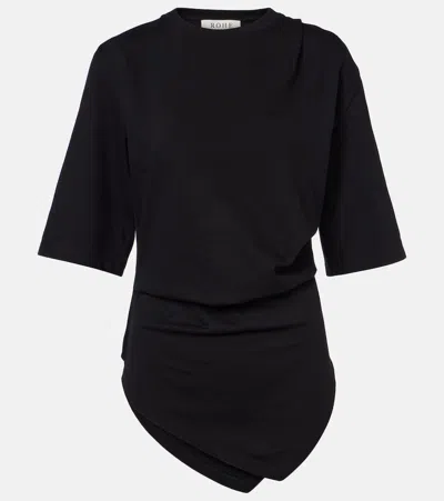 Rohe Gathered Cotton T-shirt In Black