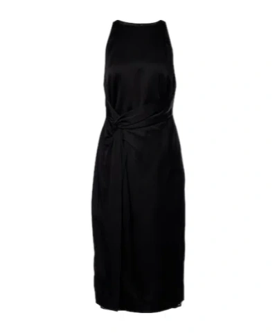 Rohe Gathered Midi Dress In Black