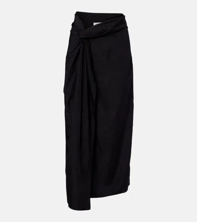 Rohe Gathered Midi Skirt In Black