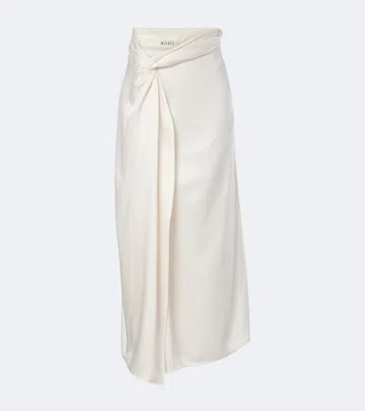 Rohe Róhe Gathered Satin Midi Skirt In White