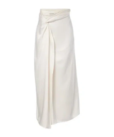 Rohe Gathered Satin Midi Skirt In White