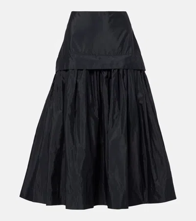 Rohe Gathered Taffeta Maxi Skirt In Black