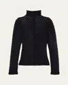 ROHE GEOMETRIC LACE TURTLENECK TOP