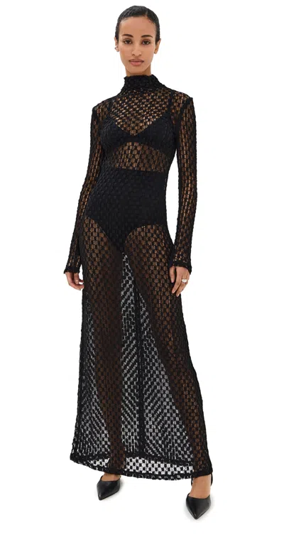Rohe Geometrical Lace Dress Black