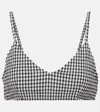 Rohe Gingham Seersucker Bralette In Black