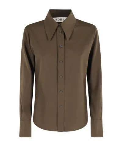 Rohe Gingham-check Button-down Shirt In Brown