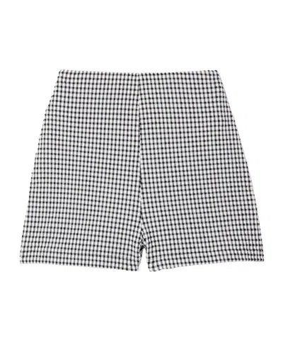 Rohe Gingham Seersucker Shorts In Gray