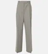 Rohe Gingham Wool-blend Wide-leg Pants In Multicoloured