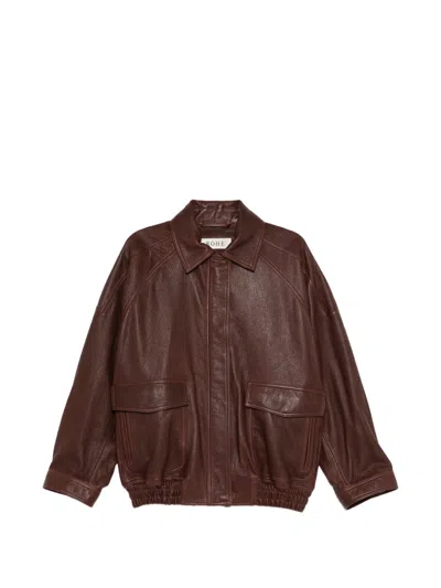 Rohe Grained-leather Aviator Jacket In Blue