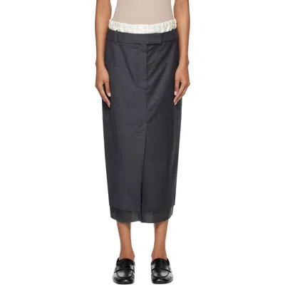 Rohe Gray Boxer Detailed Midi Skirt