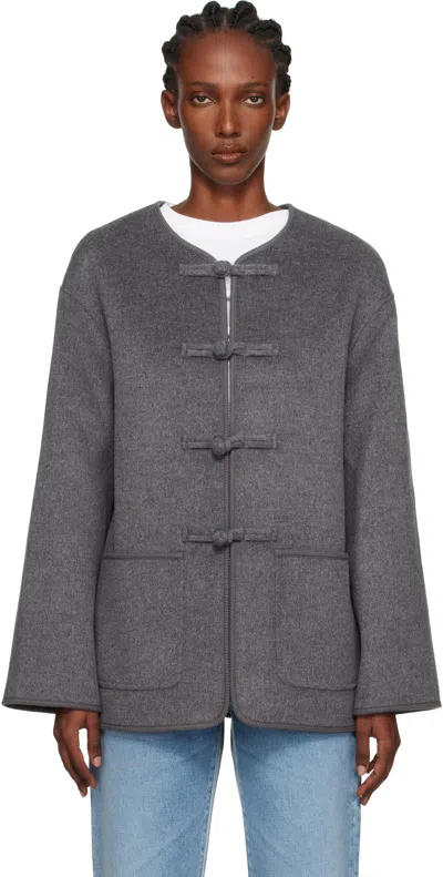 Rohe Oversized Wool And Cashmere-blend Jacket In Gray