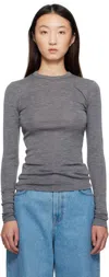Rohe Gray Fine Merino Longsleeve T-shirt In Gray