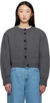 Rohe Gray Statement Shoulder Cardigan In Gray