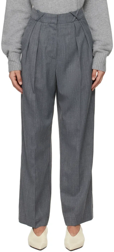 Rohe Gray Tailored Trousers In 907 Grey Melange