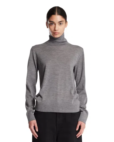 Rohe Gray Wool Turtleneck Sweater In Gray Grigio   #626262