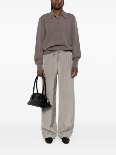 Rohe Róhe Grey Pyjama Trousers Black Stripes In Gray
