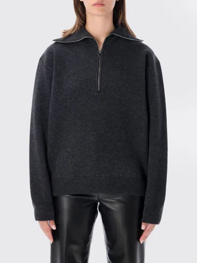 Rohe Half-zip Turtleneck Jumper In Merino Wool And Cashmere Blend In Gray