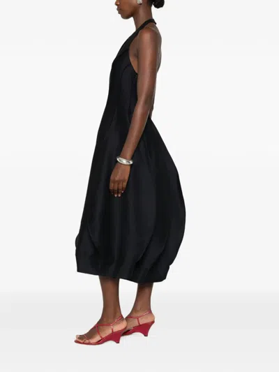 Rohe Halterneck Balloon Midi Dress In Black