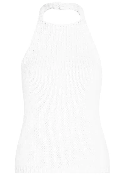 Rohe Knitted Cotton Halterneck Top In White