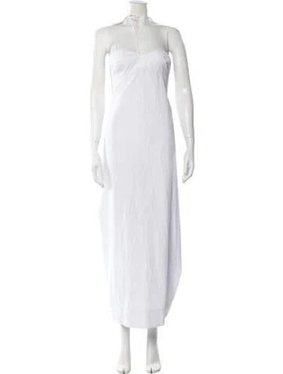 Pre-owned Rohe Halterneck Long Dress In White