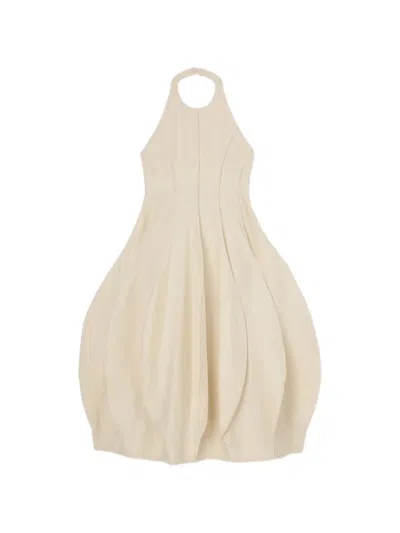 Rohe Halter-neck Pleated Dress In Neutral