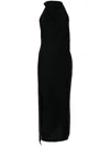 Rohe Halterneck Virgin Wool Maxi Dress In Black