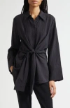 Rohe Silk Knotted Shirt In Black