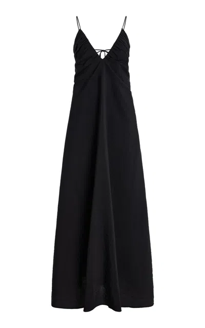ROHE HAMMERED-SILK MAXI DRESS