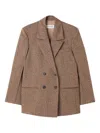 Rohe Herringbone Double-breasted Blazer In Brown