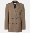 Rohe Róhe Herringbone Wool-blend Blazer In Brown