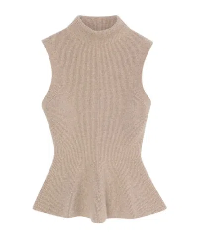 Rohe High-neck Sleeveless Sweater In Brown